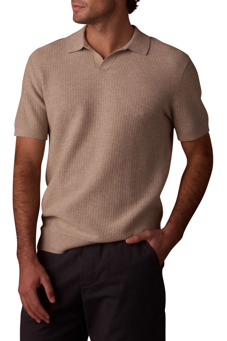 BreezeKnit Polo, Main, color, FLAX