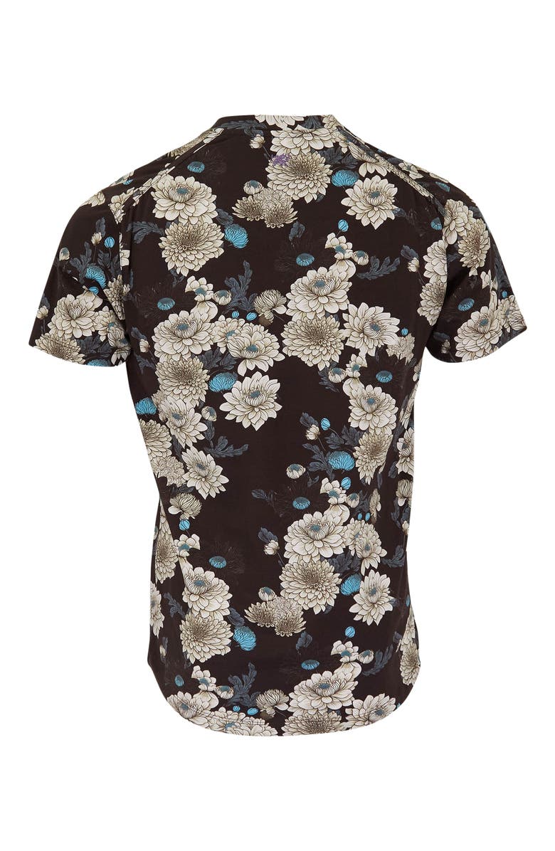 Lords of Harlech Maze V-neck Tee, Alternate, color, Serious Floral Black