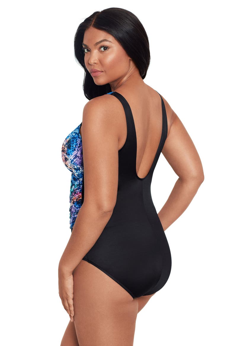 Addison Surplice One-Piece Control Swimsuit, Alternate, color, Prismatic Python