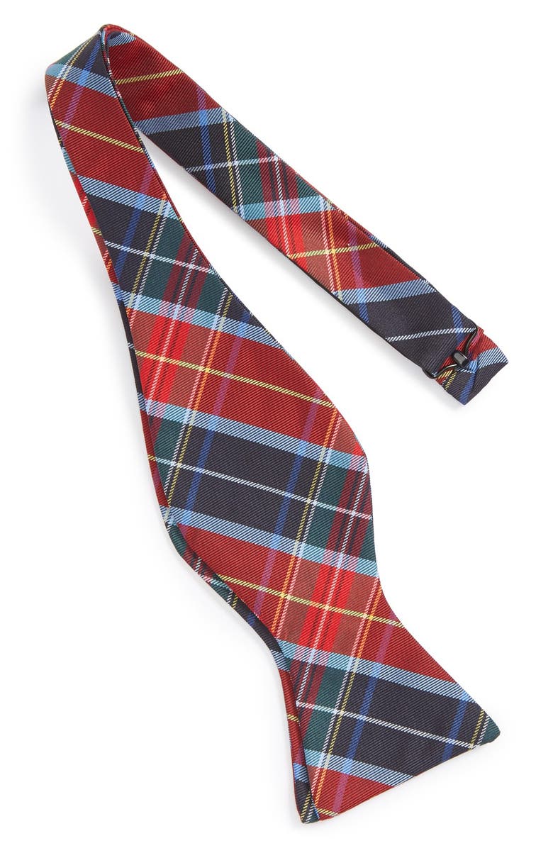 David Donahue Plaid Silk Bow Tie, Alternate, color, 