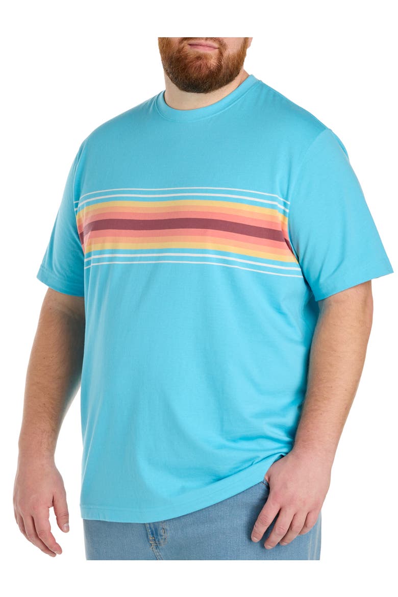 Big & Tall Moisture-Wicking Ombré Striped T-Shirt, Main, color, BLUE GROTTO