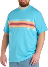 Harbor Bay by DXL Big & Tall Moisture-Wicking Ombré Striped T-Shirt