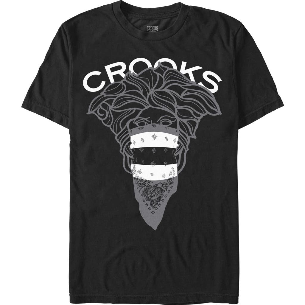 Crooks & Castles Medusa Black And White Effect Graphic T-shirt In Black