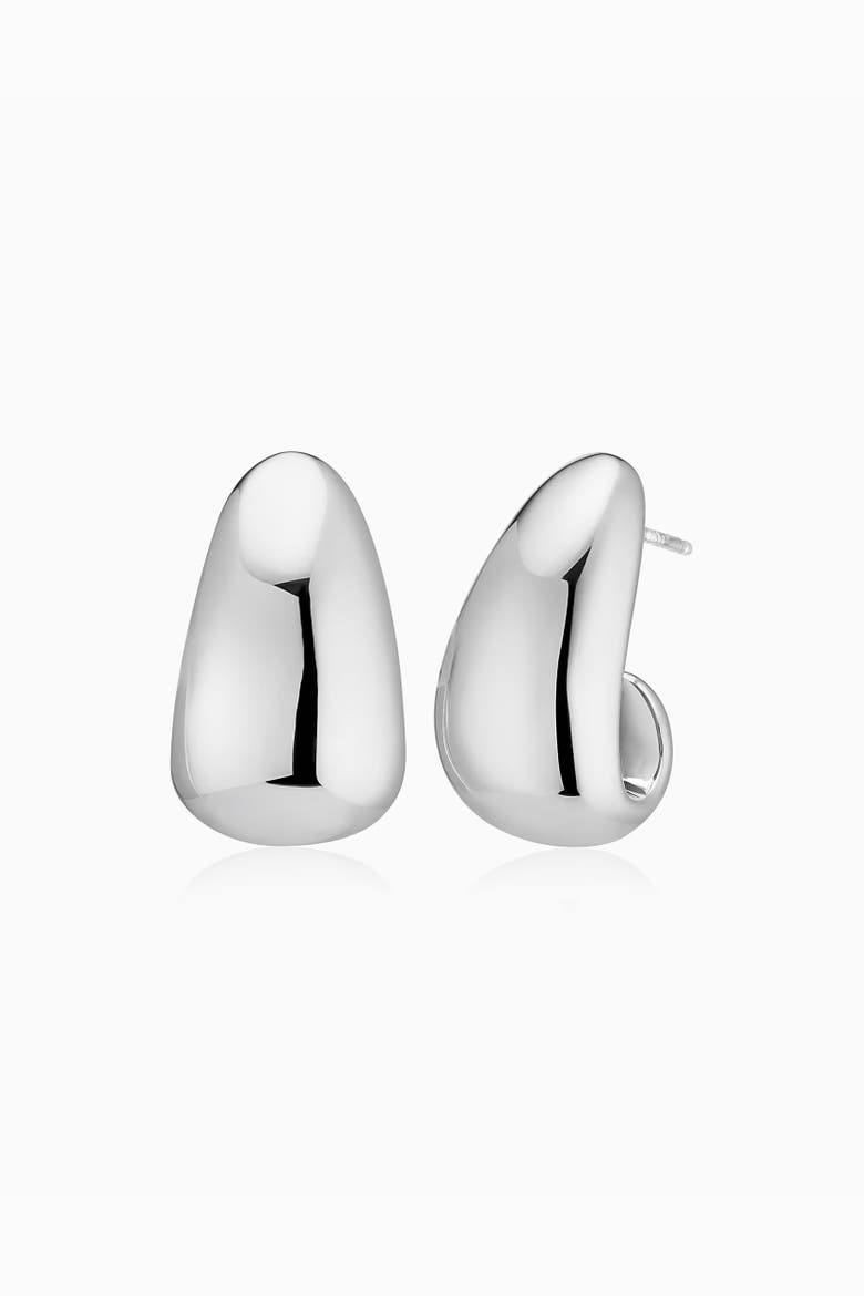 Sterling Silver Contour Drop Earrings, Main, color, Silver