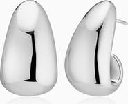 Oradina Sterling Silver Contour Drop Earrings