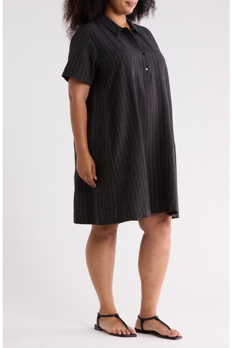 Pinstripe Shift Dress, Alternate, color, BLACK/ WHITE