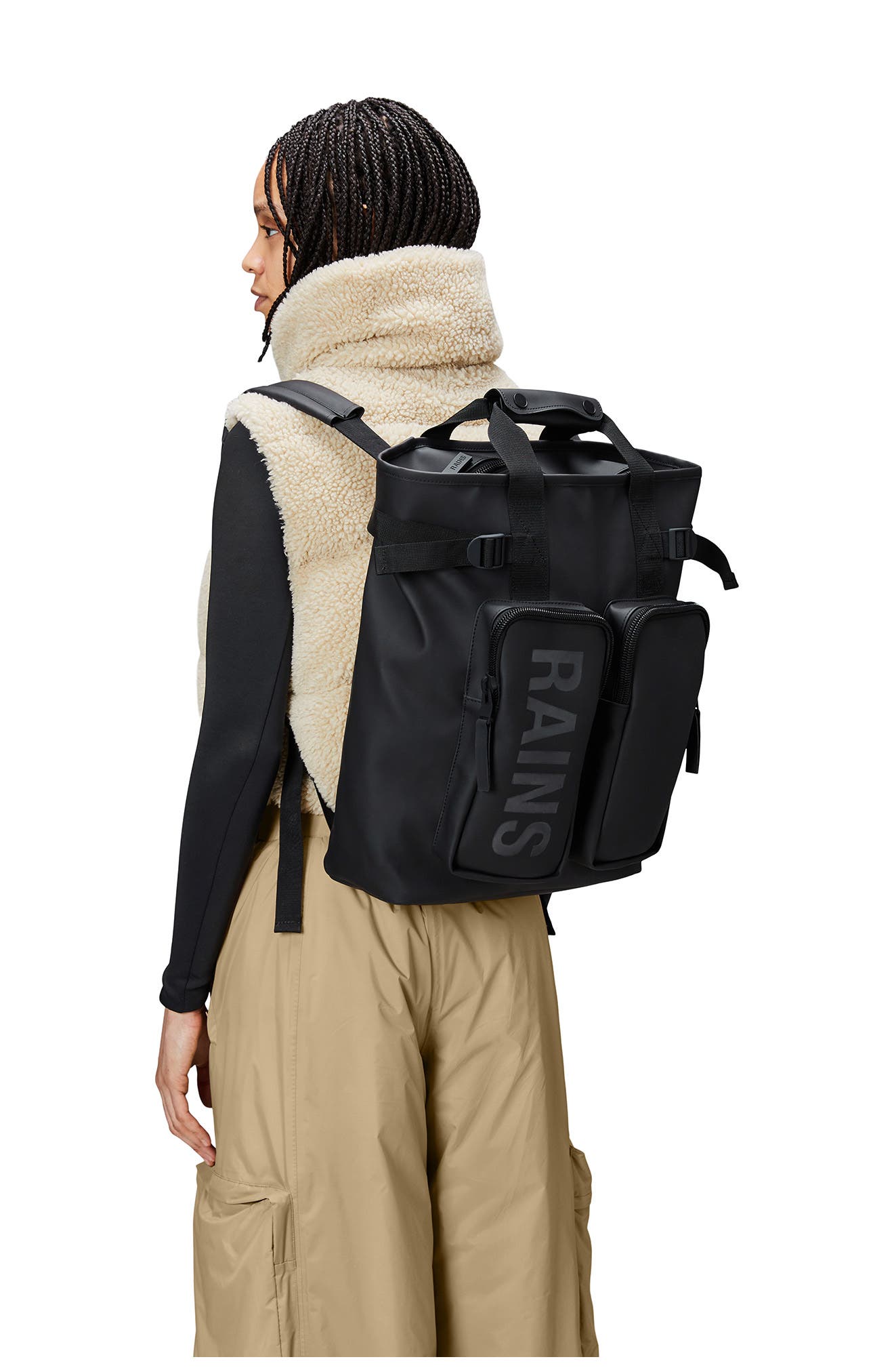 Rains Texel Waterproof Tote Backpack, Alternate, color, 