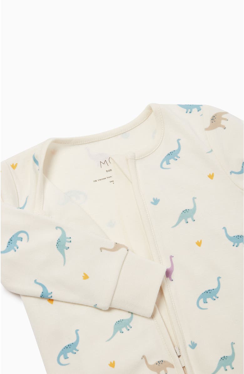 MORI Dino Print Two Way Zip-Up Romper, Alternate, color, Dino Print