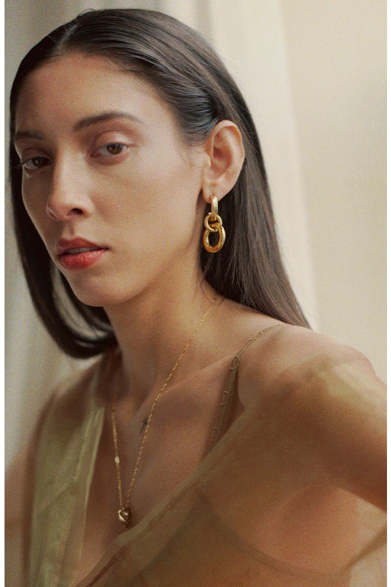Tira Earrings, Alternate, color, BRASS
