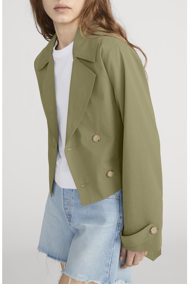 The Uniform Short Trench Coat, Alternate, color, MILITARY GREEN