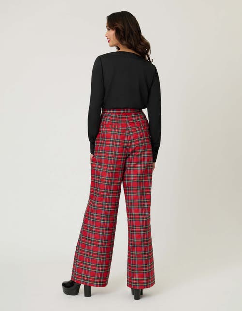 Smak Parlour Wide Leg Sailor Pants In Red