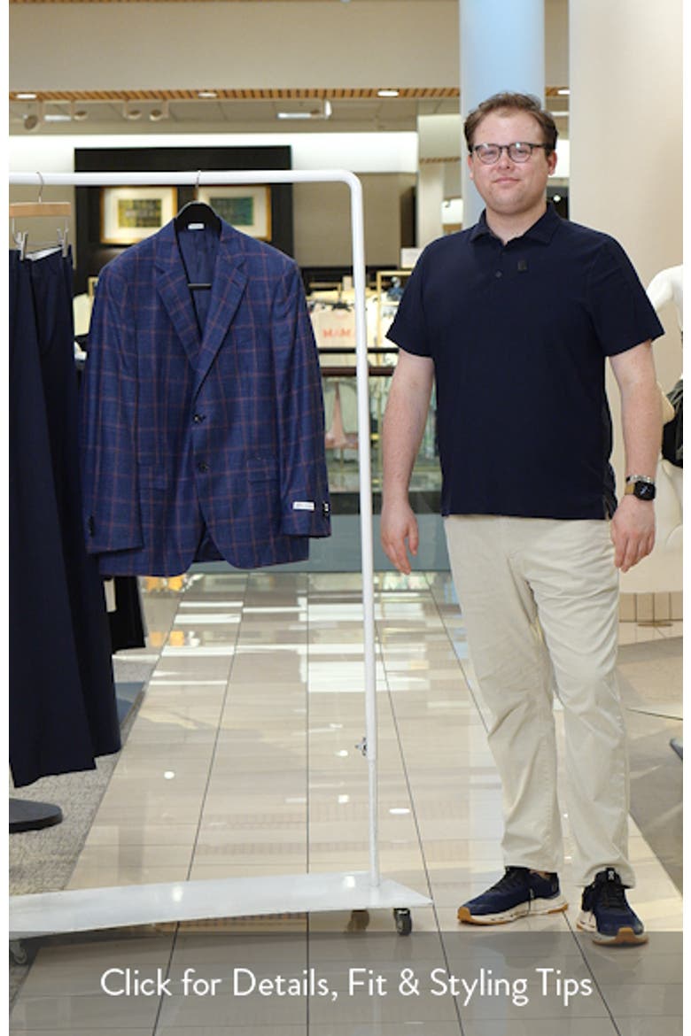 Flynn Classic Fit Navy Check Slub Wool Blend Sport Coat video