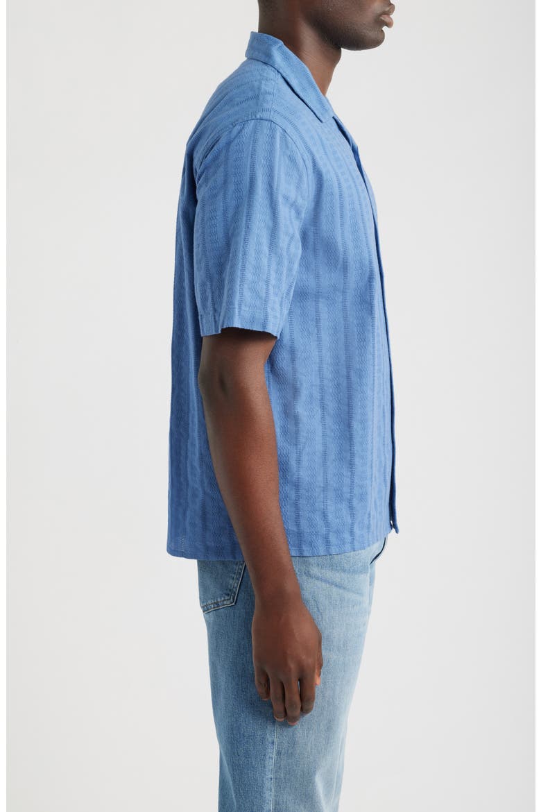 Didcot Tonal Dobby Stripe Camp Shirt, Alternate, color, MID BLUE