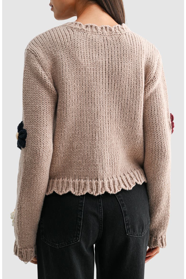 Floral Appliqué Cardigan, Alternate, color, TAUPE MULTI FLORAL