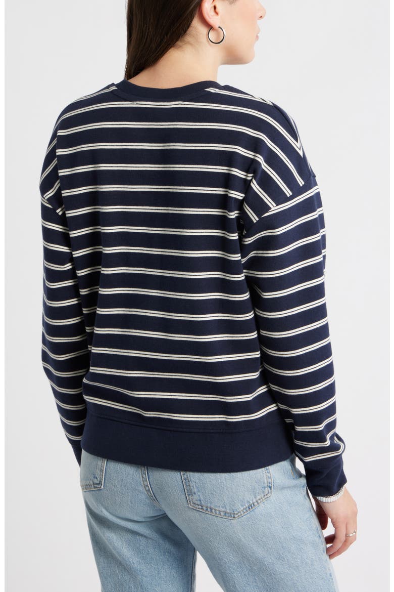 Stripe Pullover Sweatshirt, Alternate, color, NAVY S IVORY SABRINA STRIPE