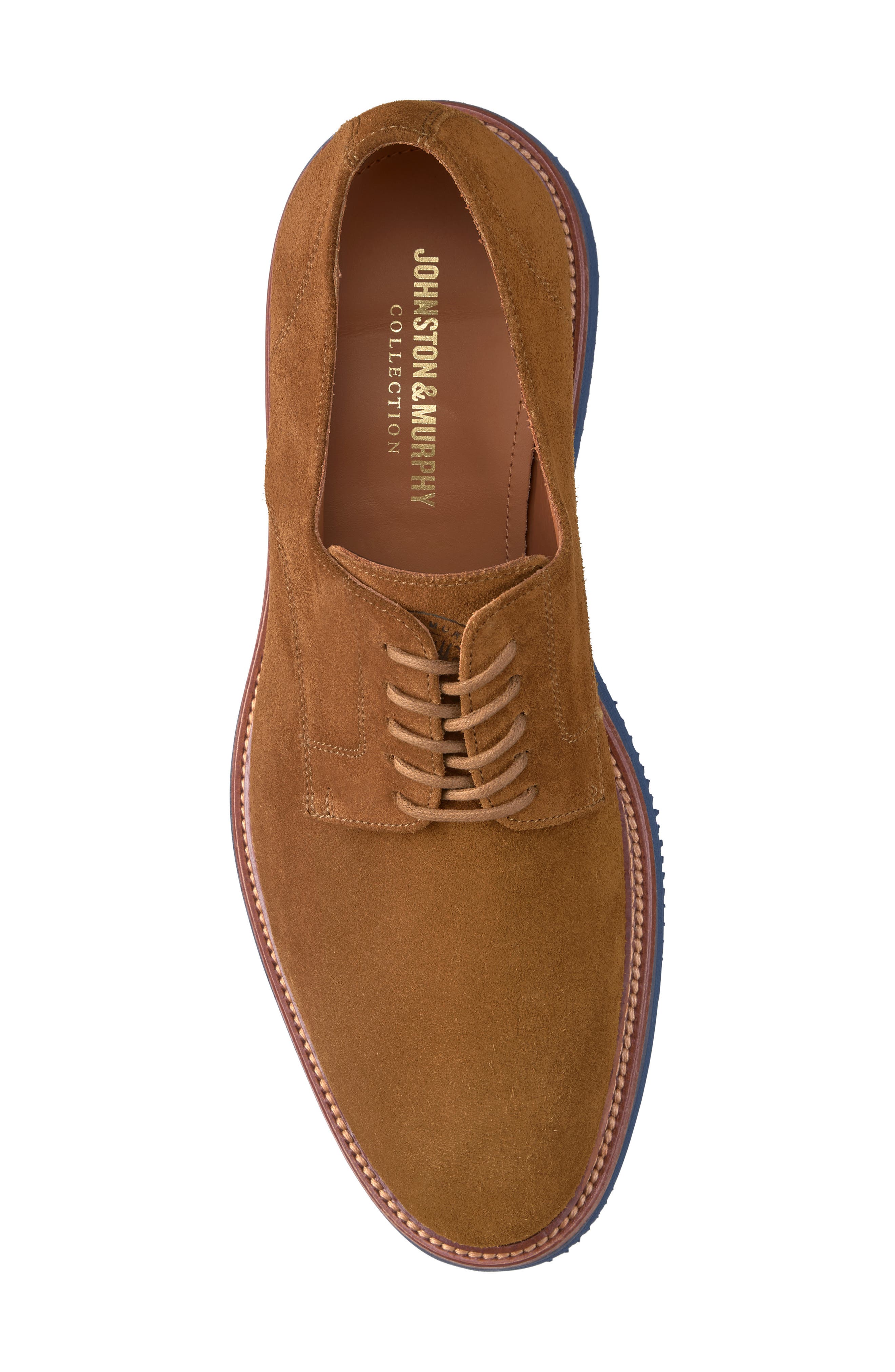 Johnston & Murphy Jenson Plain Toe Derby, Alternate, color, Snuff European Suede