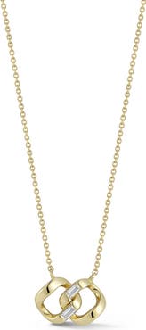 Dana Rebecca Designs Cuban Chain Baguette Diamond Pendant Necklace