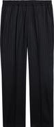 Versace Greca Stripe Wool Straight Leg Pants