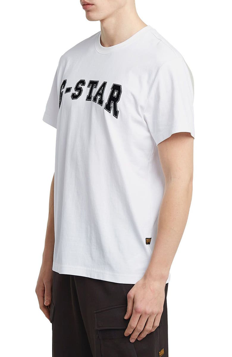 G-STAR Felt Logo Organic Cotton T-Shirt, Alternate, color, White