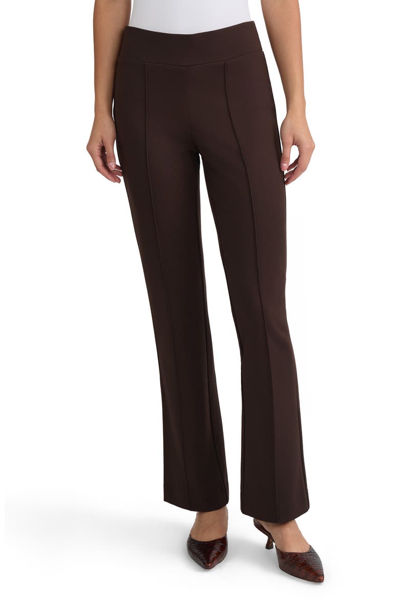 Pintuck Pull-On Straight Leg Pants, Main, color, COFFEE BEAN