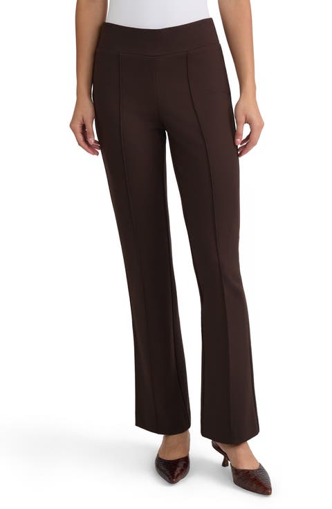 Pintuck Pull-On Straight Leg Pants