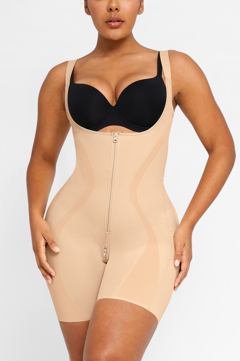 Curve Code X Comfy Sculpting Bodysuit, Main, color, Sand