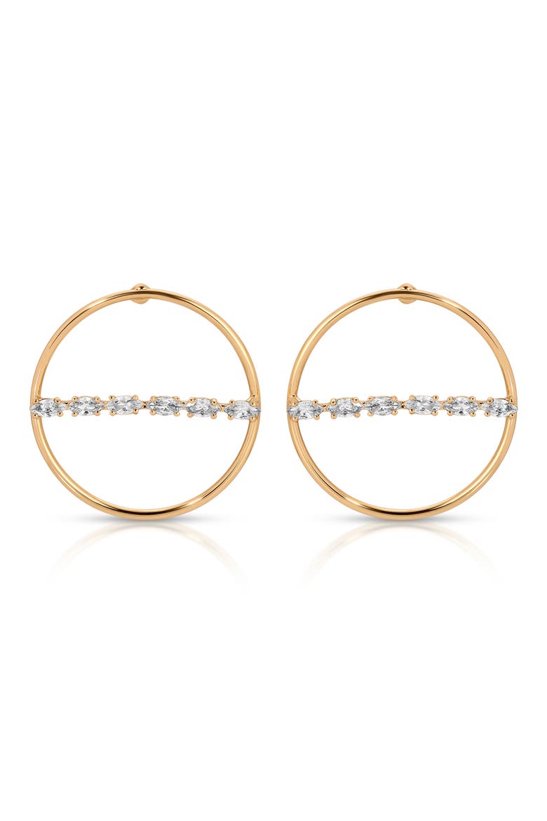Dainty Marquise Frontal Hoop Earrings, Main, color, GOLD