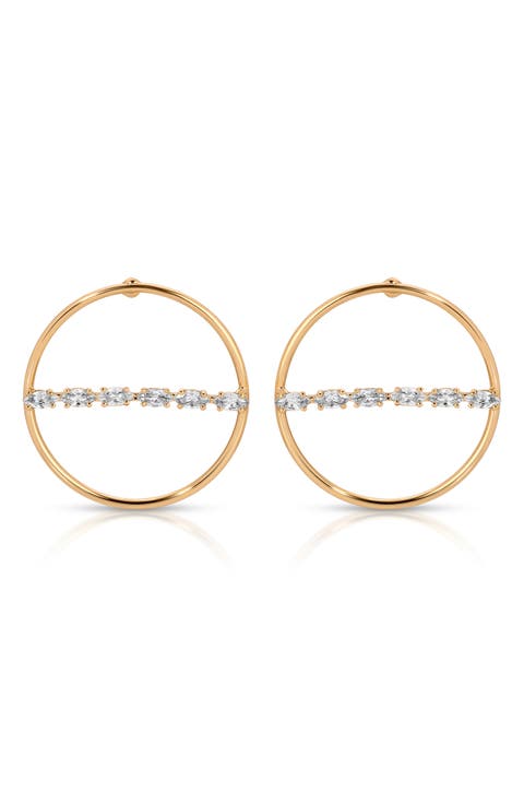 Dainty Marquise Frontal Hoop Earrings