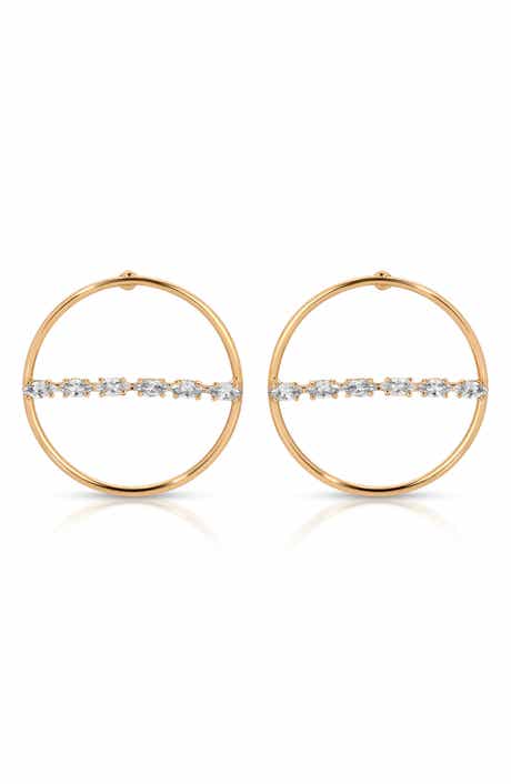 Ettika Dainty Marquise Frontal Hoop Earrings