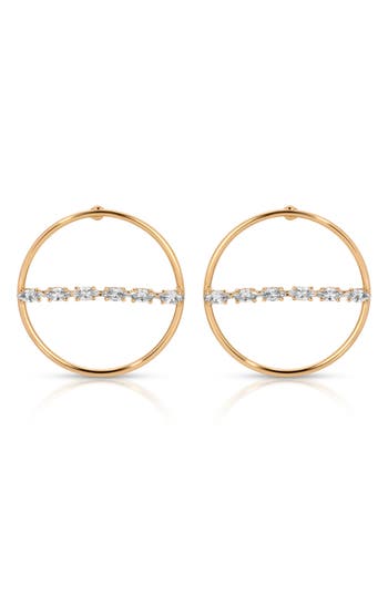 Ettika Dainty Marquise Frontal Hoop Earrings In Gold