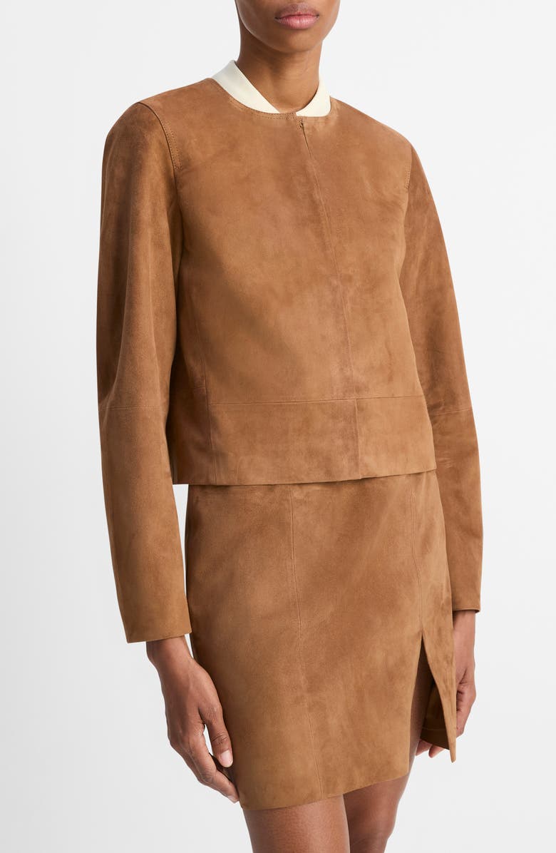 Vince Crop Suede Jacket, Main, color, 