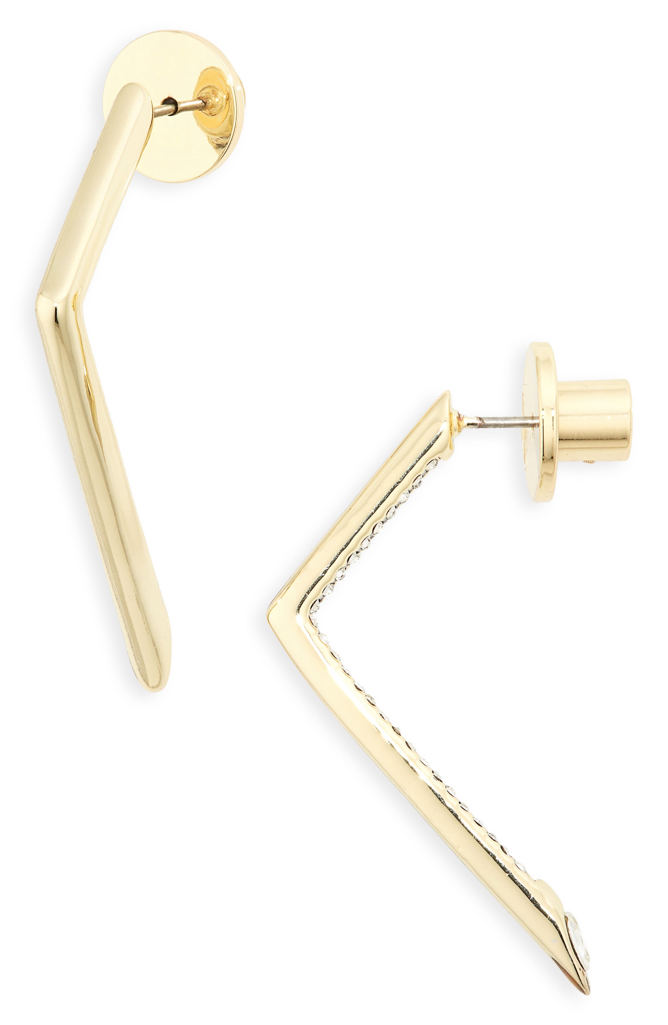 DEMARSON Mini Yana Pavé Crystal Asymmetric Drop Earrings (Women ...
