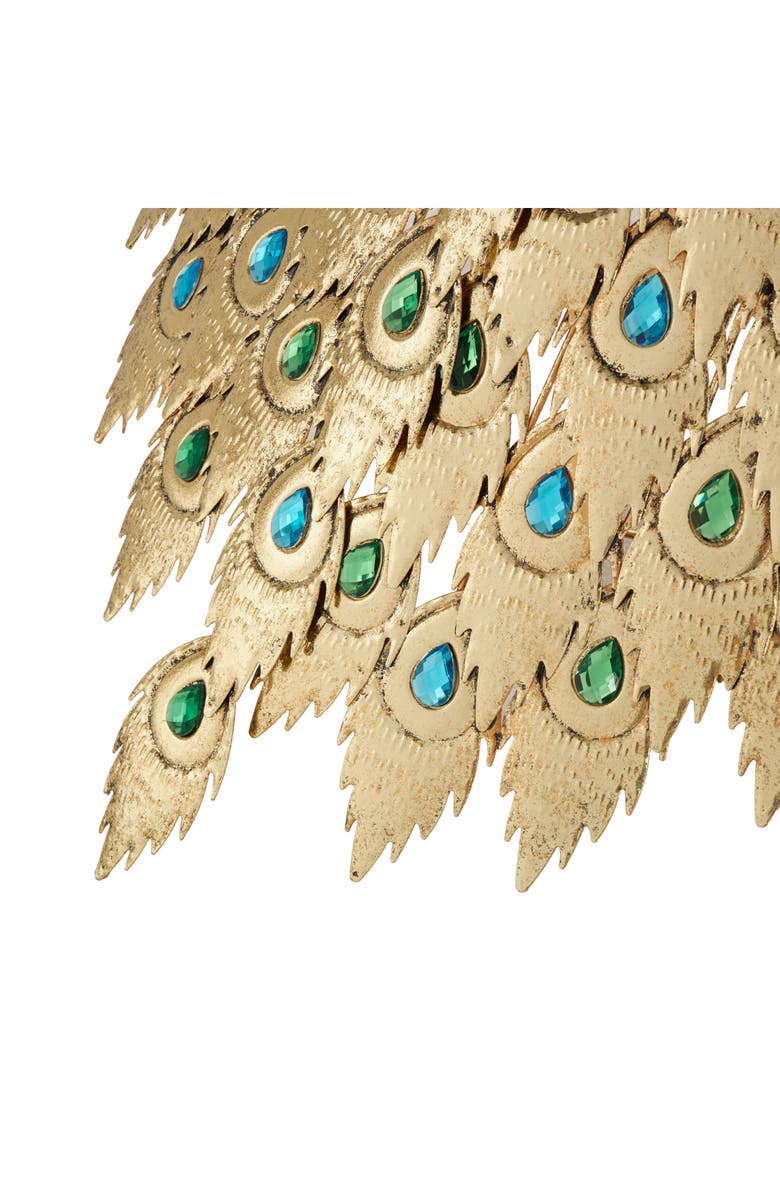 UMA Crystal Peacock Garden Sculpture, Alternate, color, Goldtone