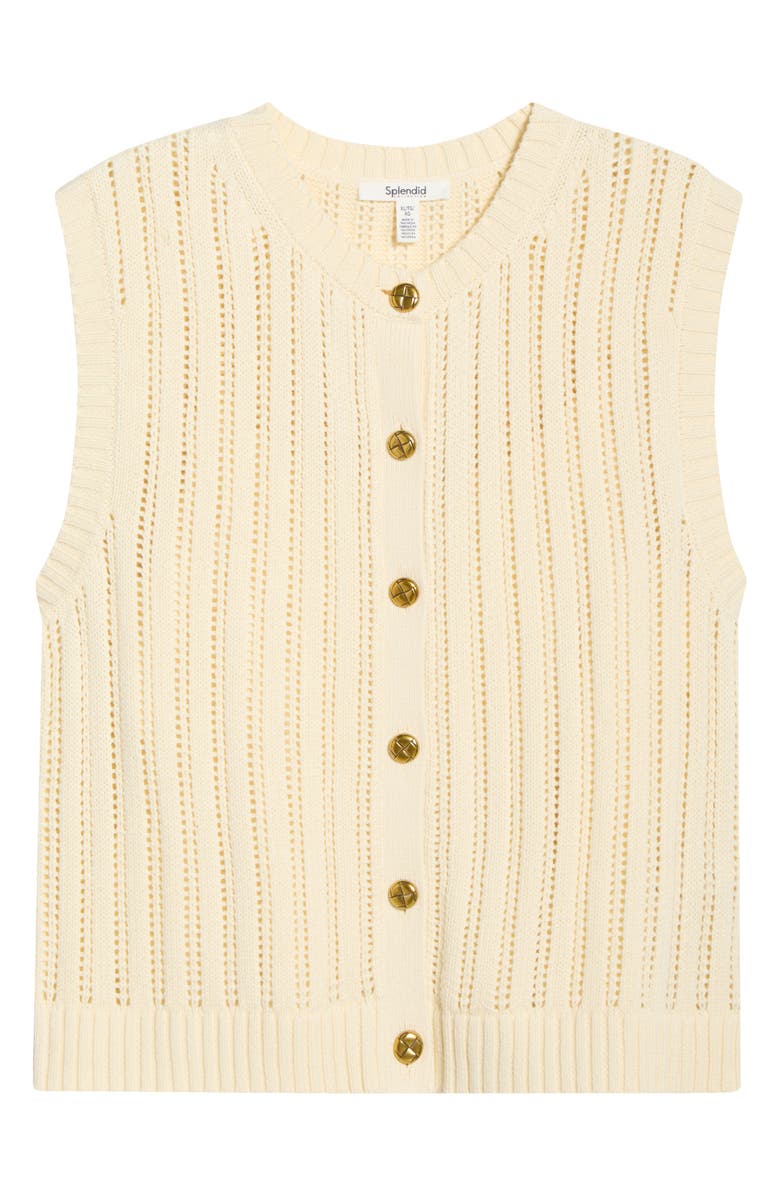 Splendid Luca Pointelle Sweater Tank, Alternate, color, Antique Pearl Grey