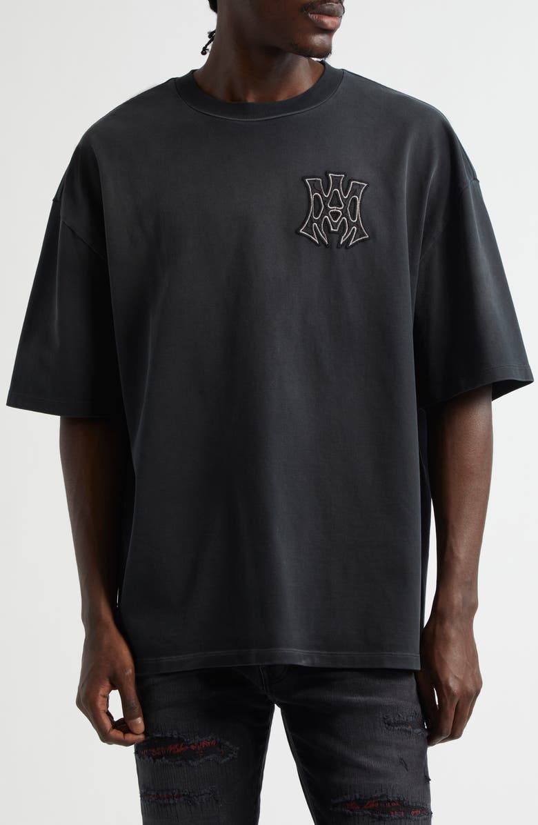AMIRI Skate Logo Patch Cotton T-Shirt, Main, color, Black