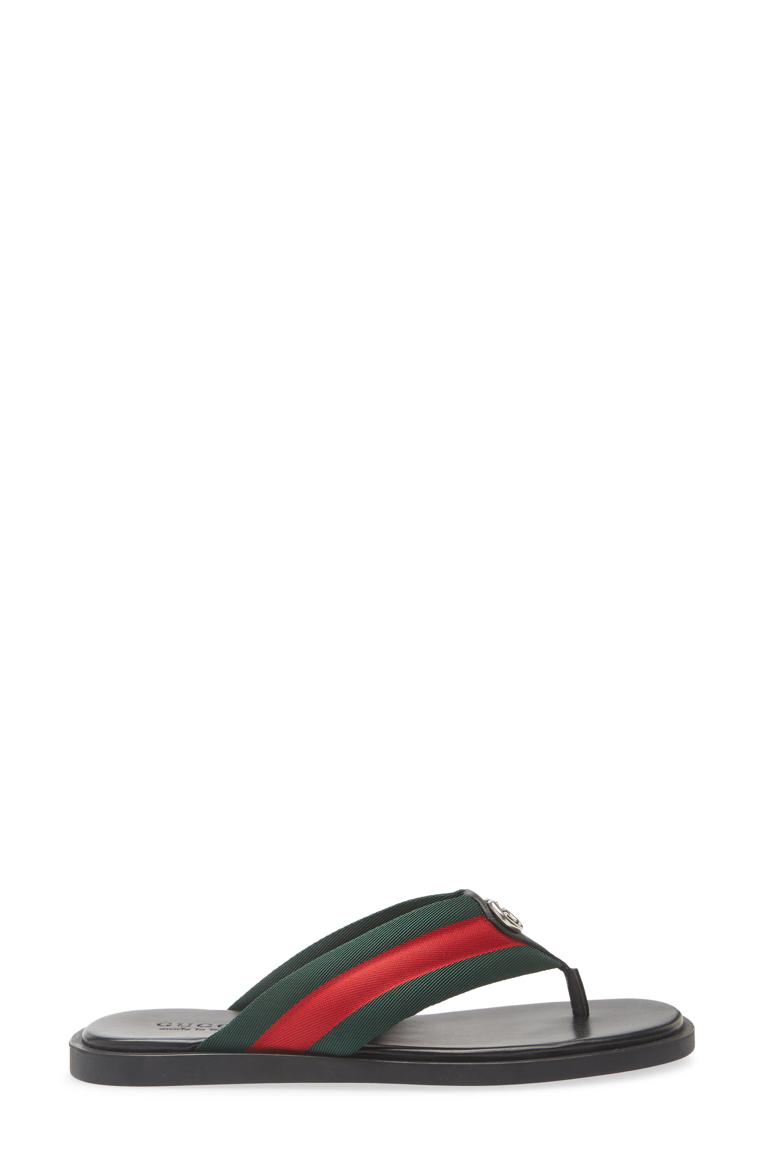 Gucci Maverik Flip Flop, Alternate, color, Green/ Red Mix Color