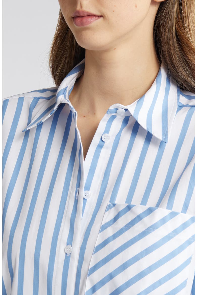 Stripe Long Sleeve Cotton Button-Up Shirt, Alternate, color, WHITE- BLUE LIBBY STRIPE