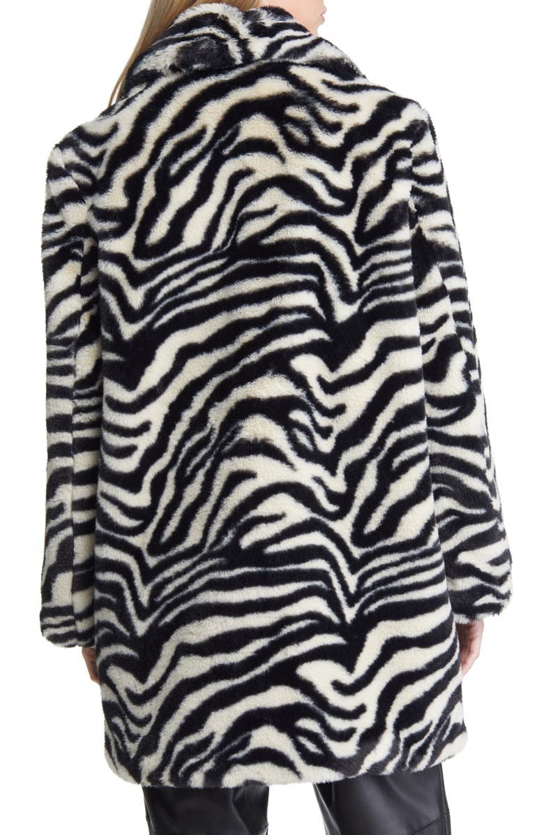 VERO MODA Rome Stripe Faux Fur Jacket, Alternate, color, 