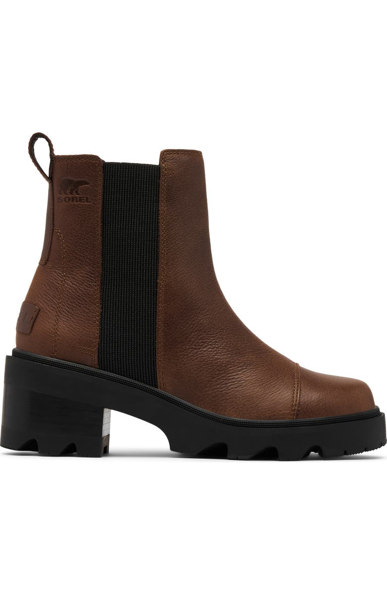 SOREL Joan Now Waterproof Chelsea Boot, Alternate, color, Tobacco/ Black
