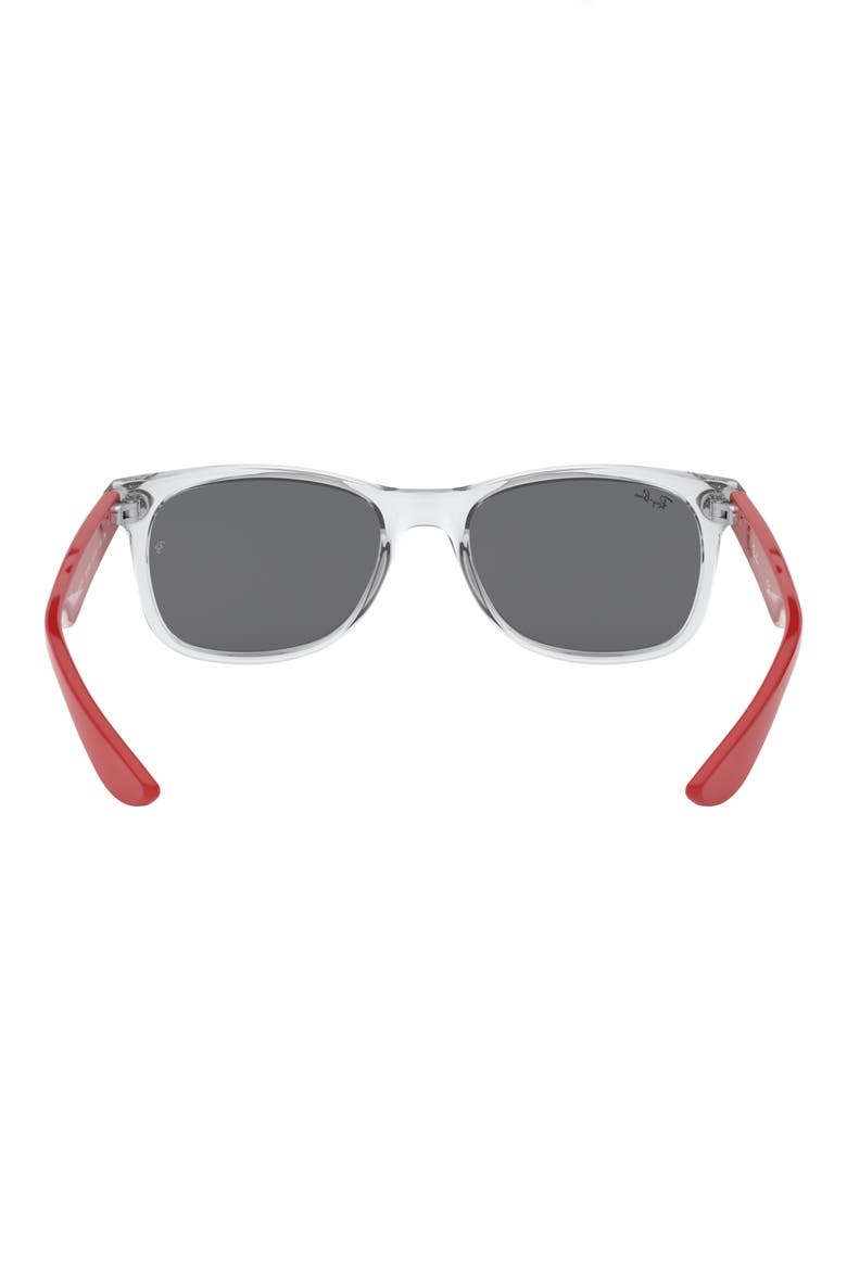 Junior 50mm Wayfarer Mirrored Sunglasses, Alternate, color, TRANSPARENT GREY