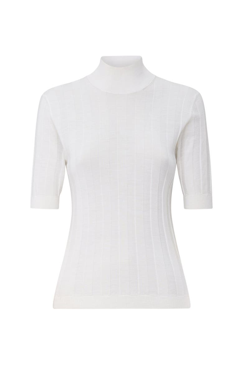 Jordyn Short sleeve mockneck sweater, Main, color, White