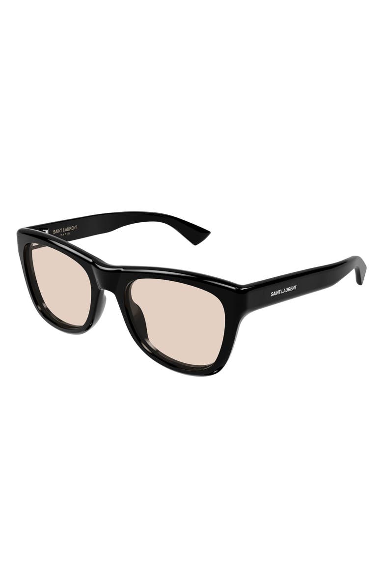 Saint Laurent 53mm Square Sunglasses, Alternate, color, Black