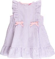 RuffleButts Sleeveless Pinafore Bow Dress