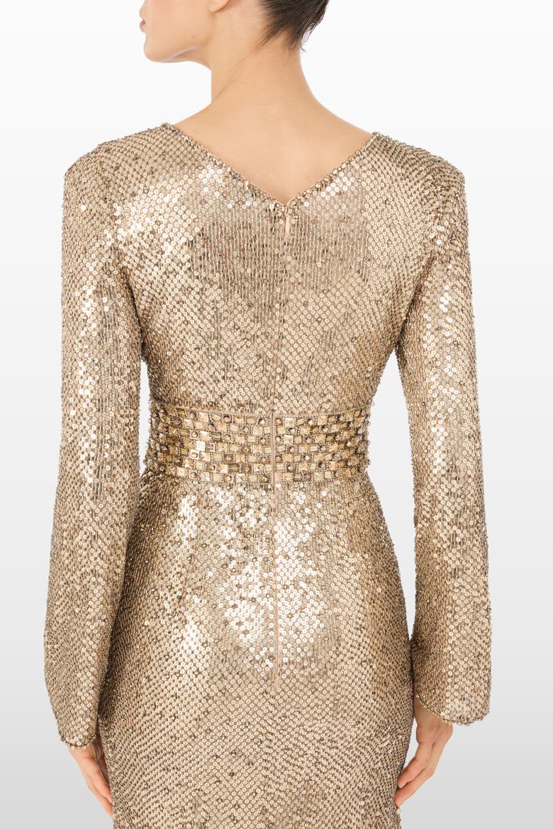 June Sequin Embellished Maxi Dress, Alternate, color, Illusion