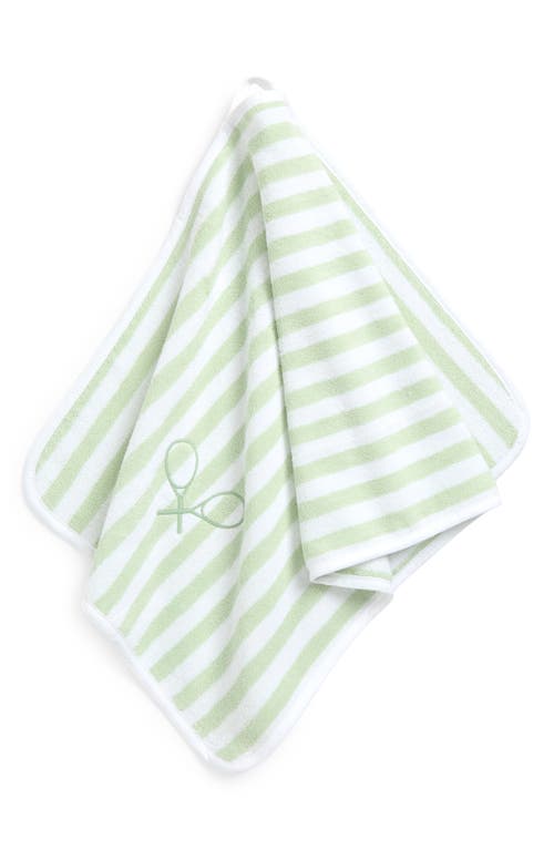 Weezie Stripe Organic Cotton Terry Towel In Green