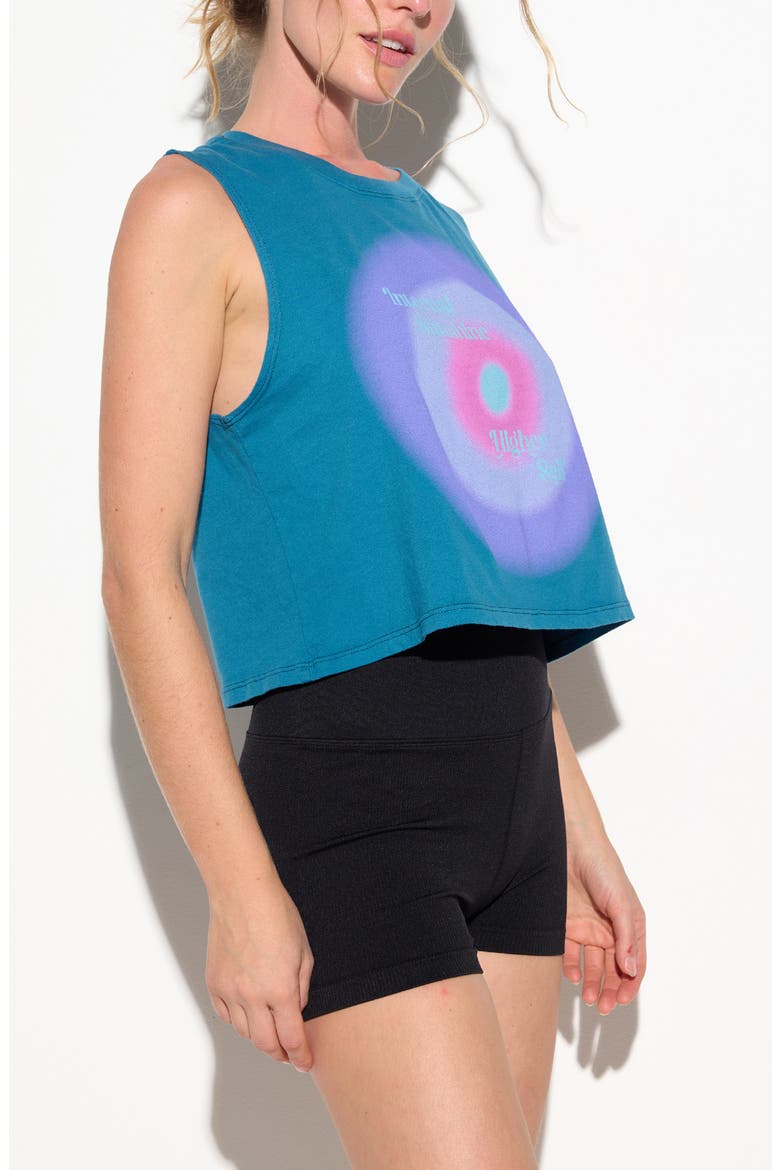 Inner Aura Spirit Graphic Cotton Crop Tank, Alternate, color, BLUE LAGOON