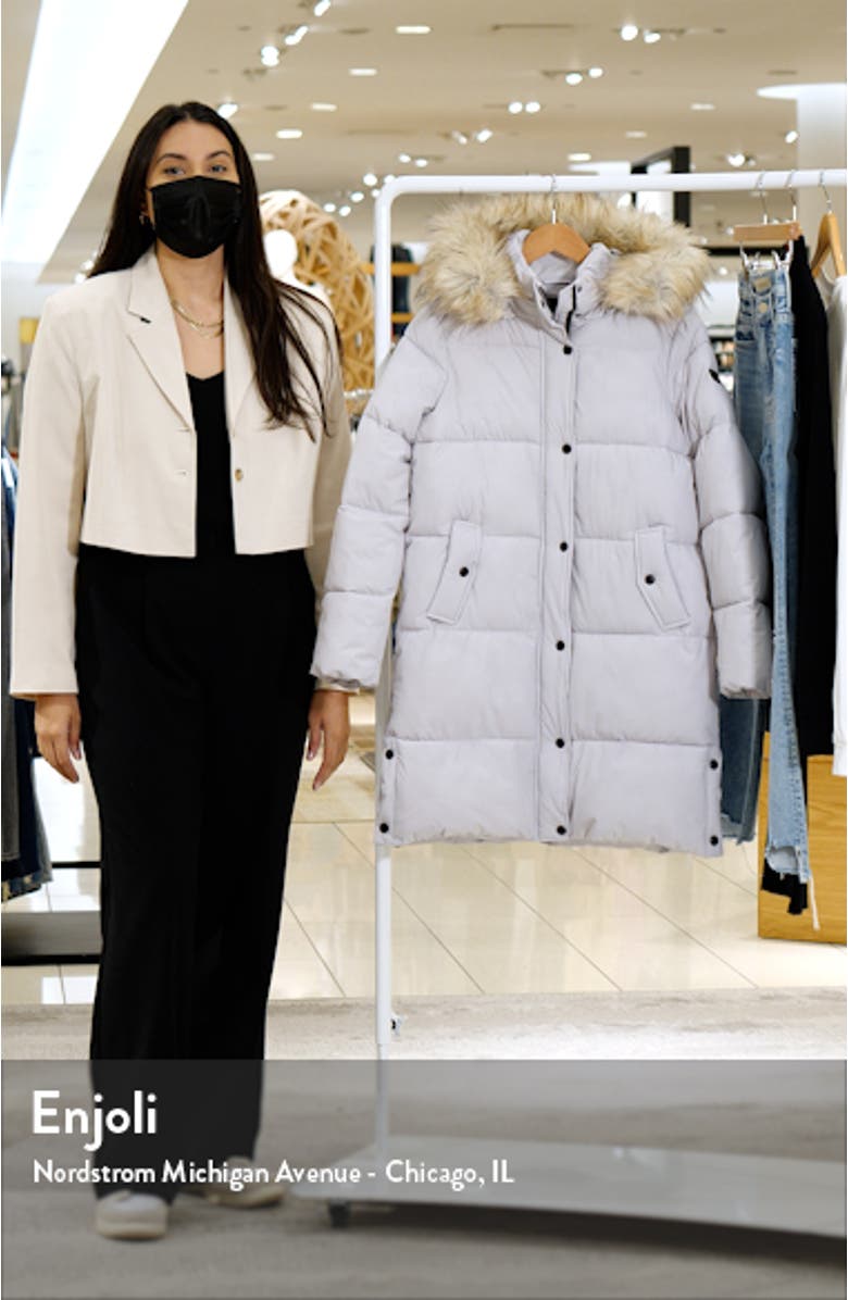 Cocoon Faux Fur Trim Water Repellent Coat, sales video thumbnail