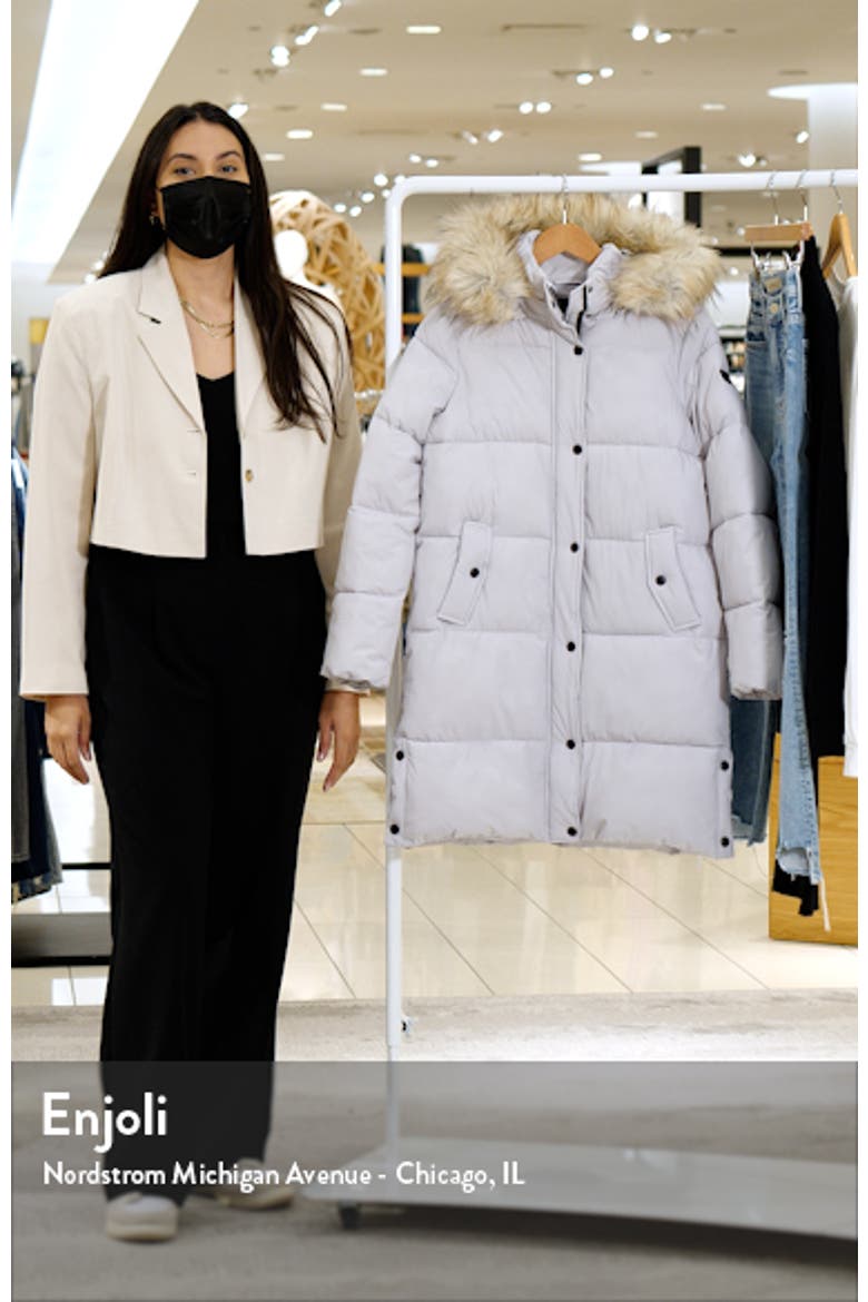 Cocoon Faux Fur Trim Water Repellent Coat video