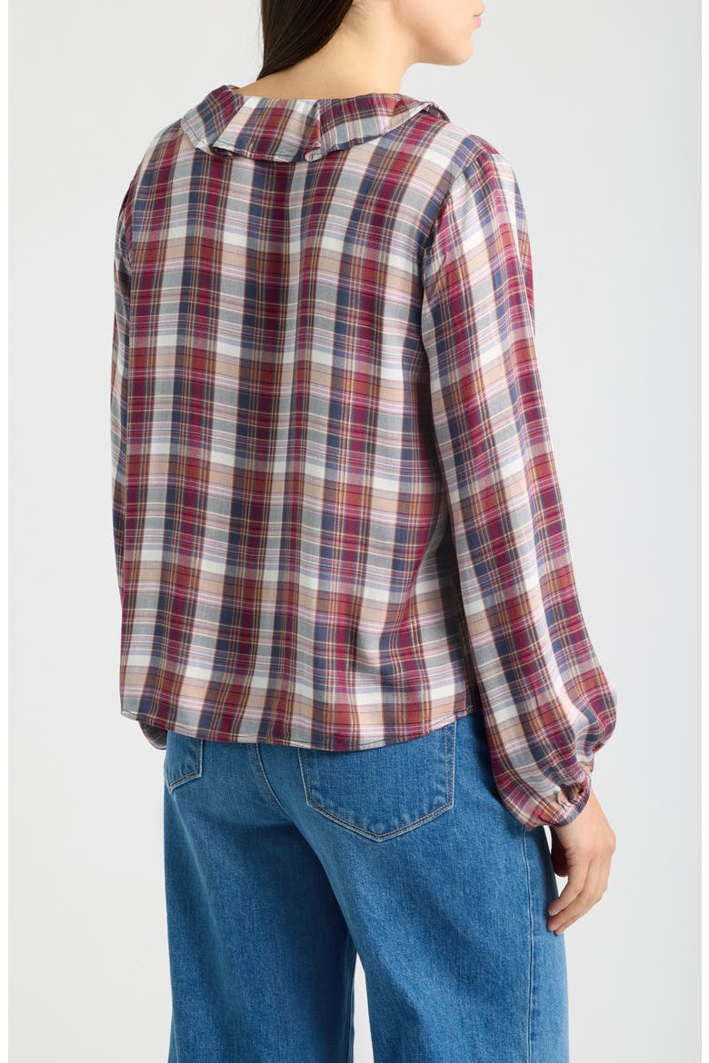 Plaid Ruffle Top, Alternate, color, PLUM ORCHID PLAID