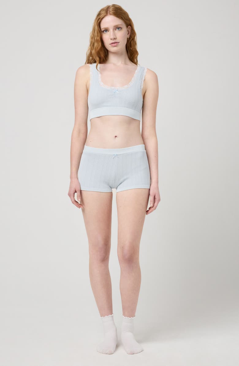 Florence by Mills Ruched Longline Bralette, Alternate, color, Delicate Blue